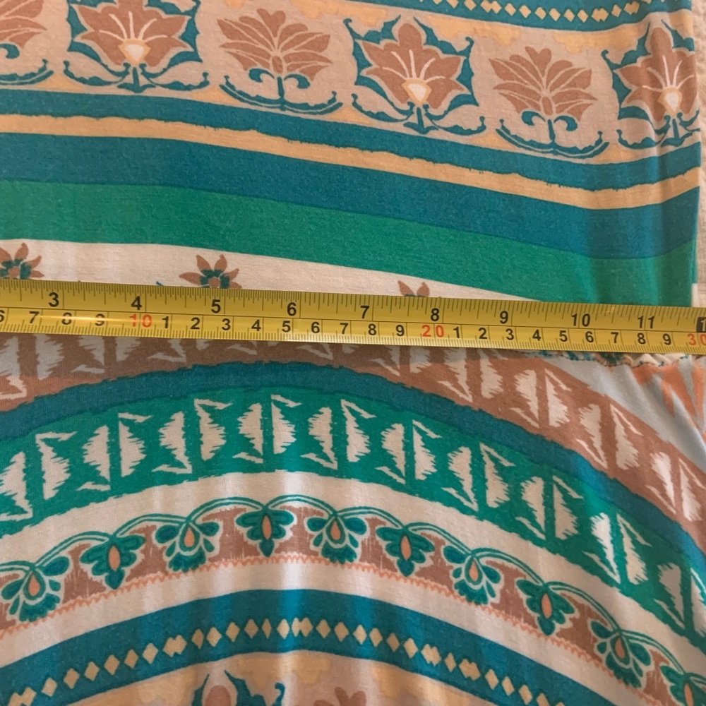 Sleeveless jersey cotton turquoise print dress - Picture 4 of 11